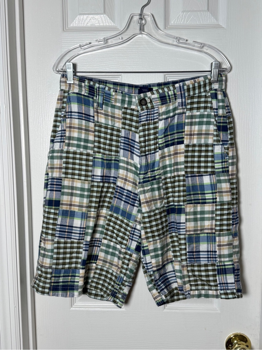 IZOD Men's Saltwater Patchwork Madras Plaid Golf Chino Shorts Size 32